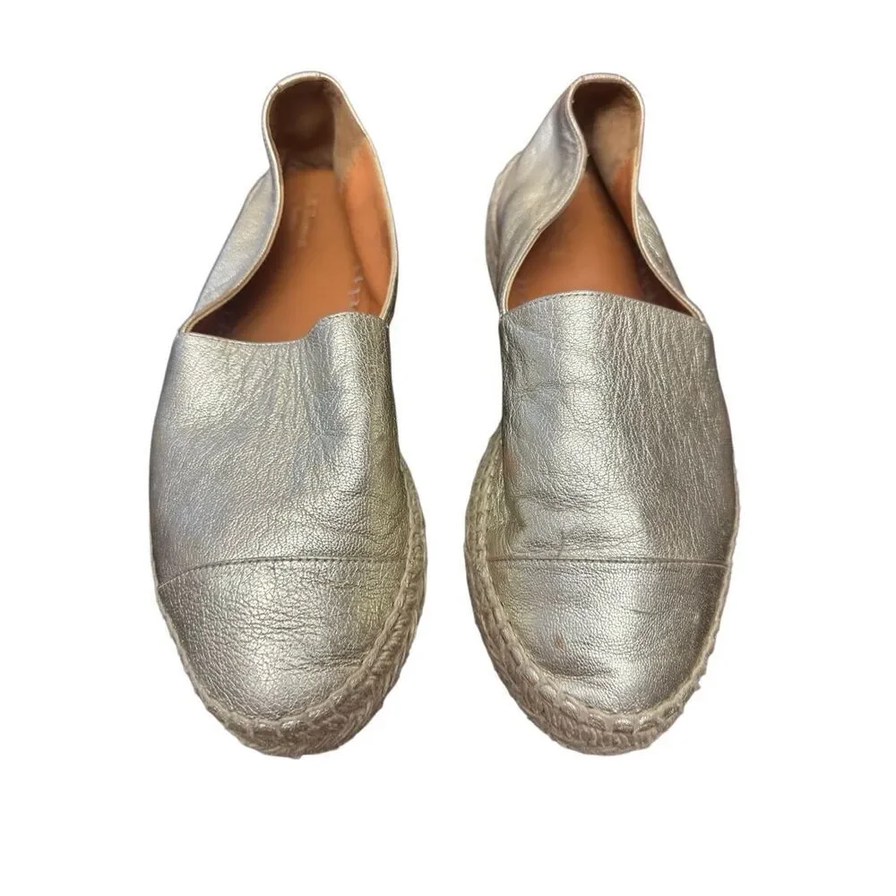 LK Bennett Talia Espadrilles Metallic Leather EU 39 US 8.5Gold